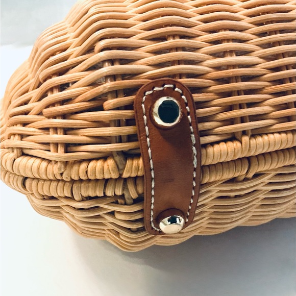 J. McLaughlin, Wicker Large Purse with Bamboo Top Handle, EUC - Picture 13 of 16